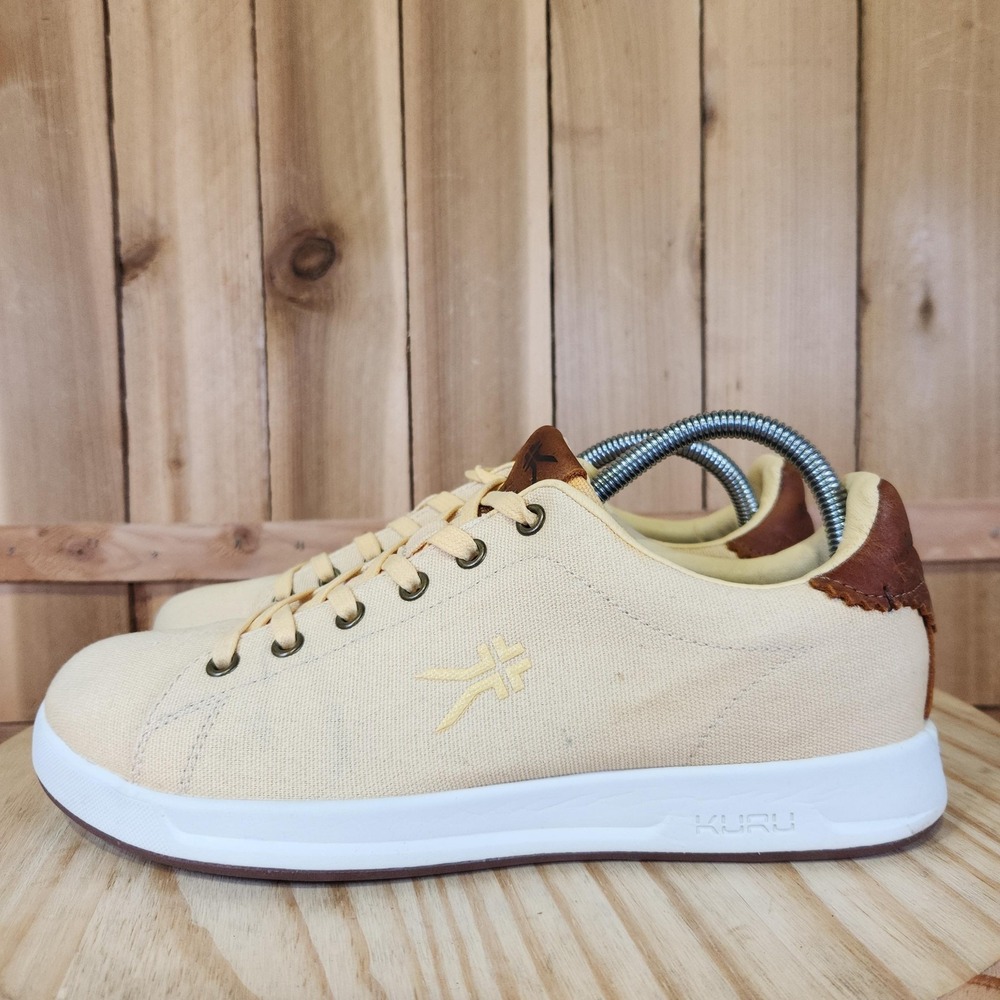 KURU Roam Canvas Shoes Womens 9 40 Yellow‎ Lace Up Comfort Walking Sneakers